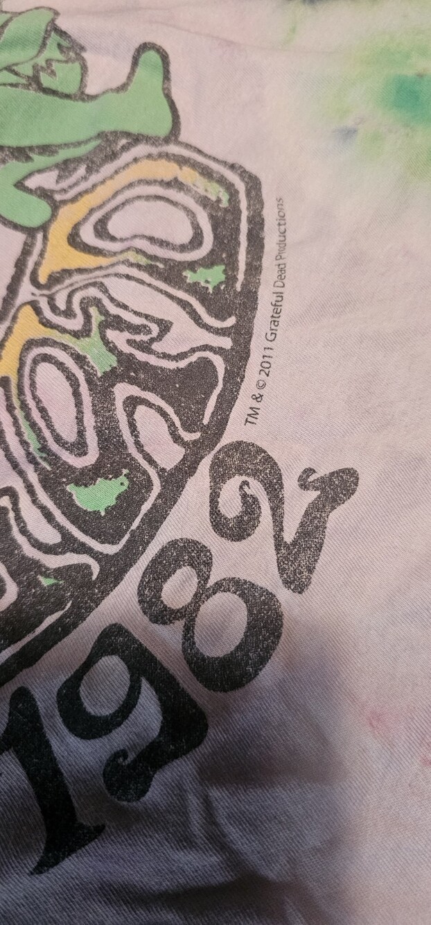Grateful Dead Jamaica 1982 Rasta Gray Tye-Dye 2011 Sz S Cotton Dancing Bears - Picture 7 of 10